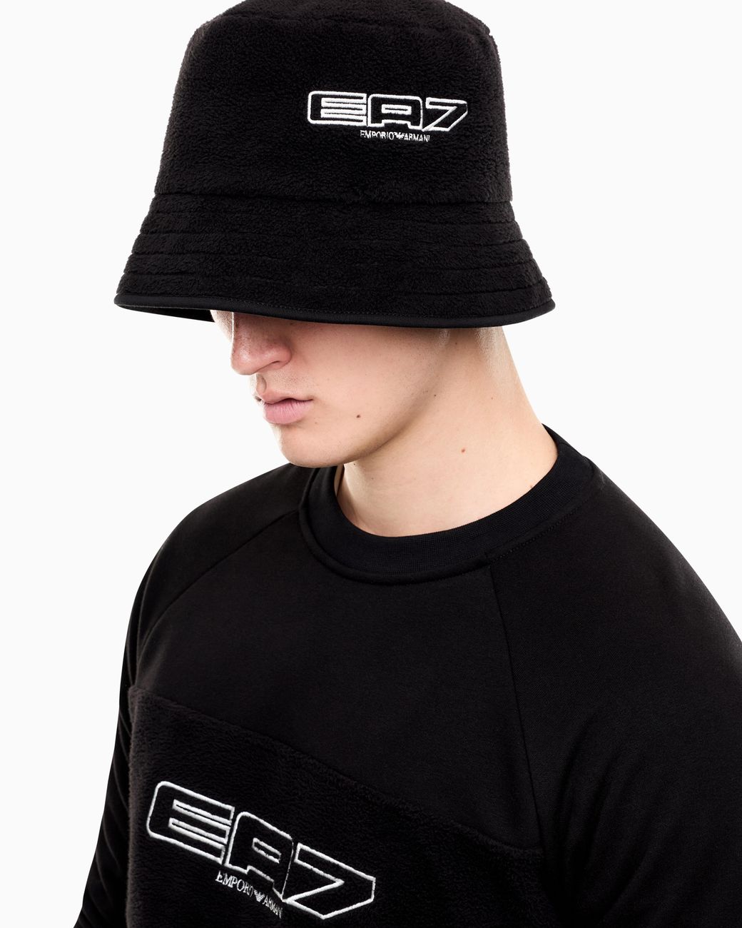 EA7 Black Teddy Bucket Hat Logo Series