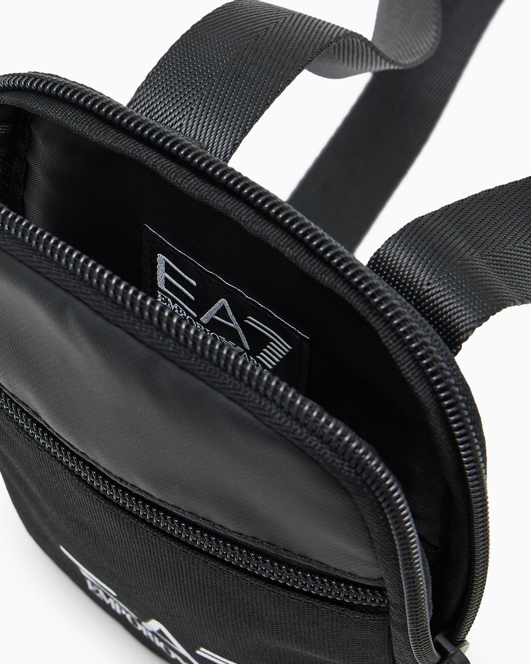 EA7 Black Adjustable Nylon Belt Bag With Front Pocket Logo Series