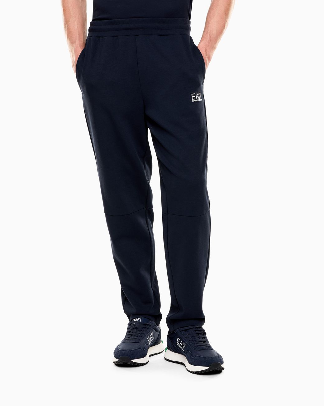 EA7 Blue Italian Spirit Cotton-Blend Joggers for men