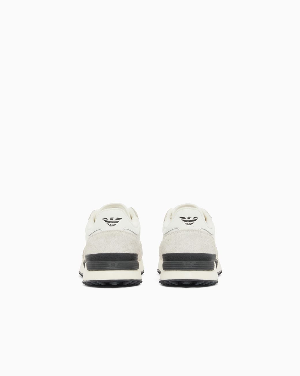 EA7 White Fabric Sneaker With Suede Inserts Vintage Running