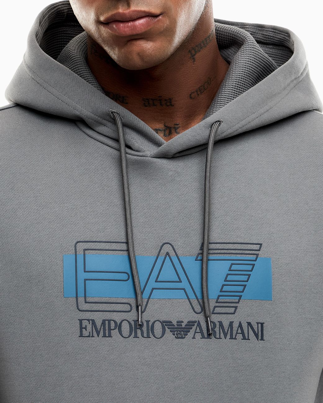 EA7 Gray Tracksuit Visibility Regular Fit Hooded for men