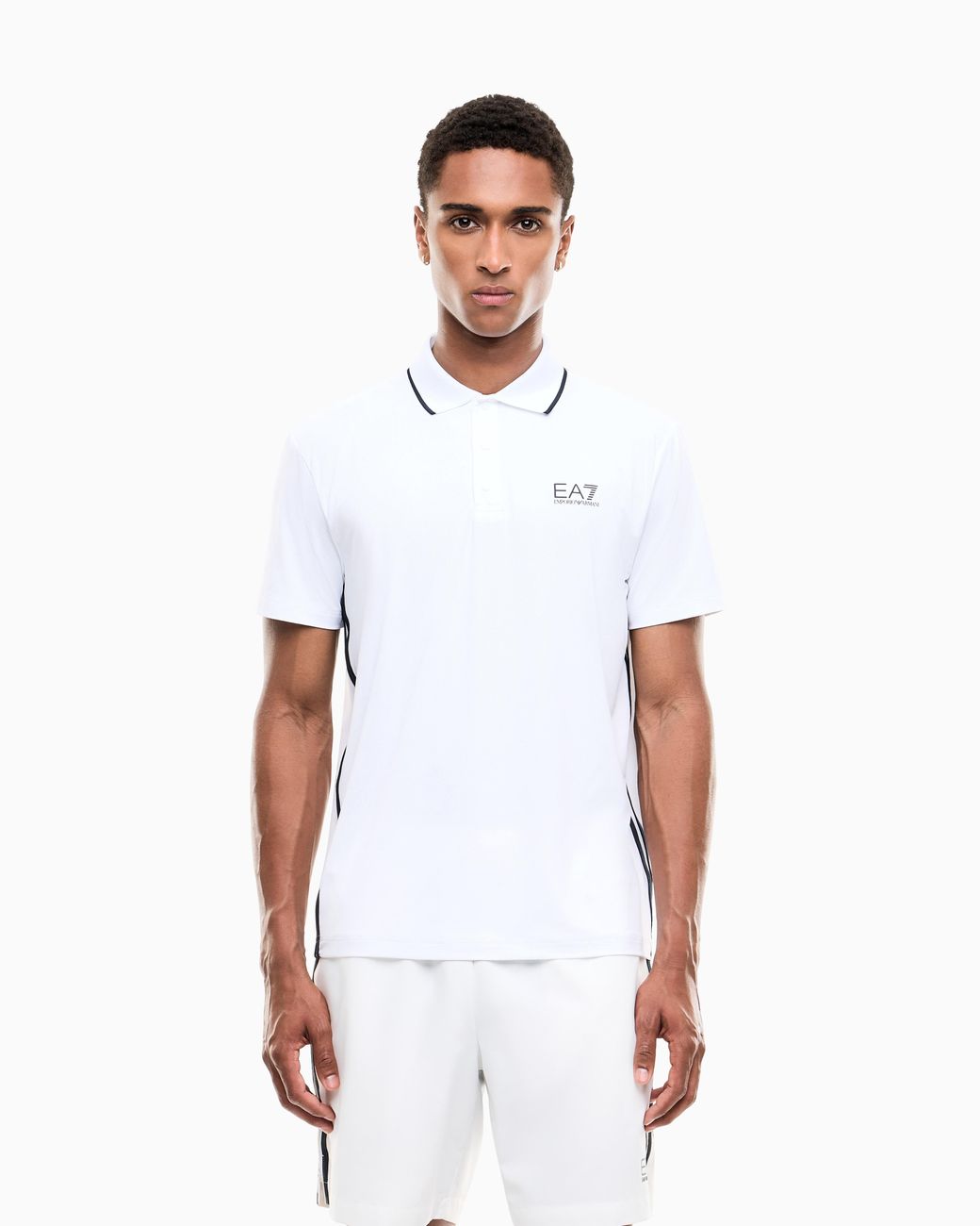 EA7 White Polo Shirt Tennis Pro Regular Fit With Ventus7 Technology for men