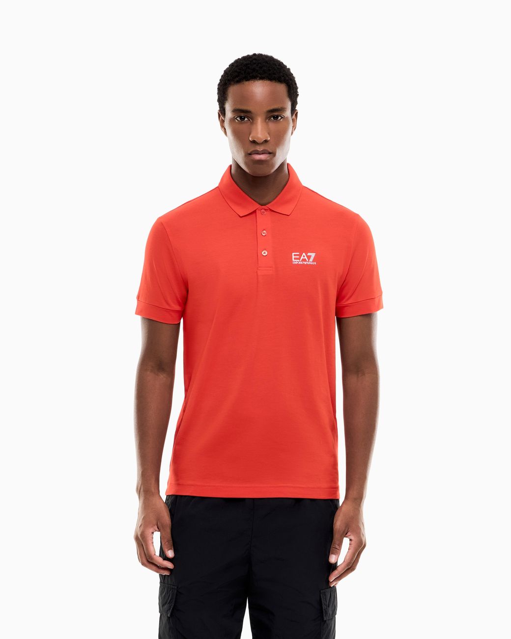 EA7 Red Stretch Polo for men