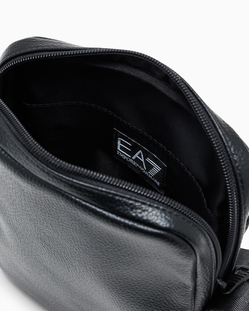 EA7 Black Leather-Effect Shoulder Bag
