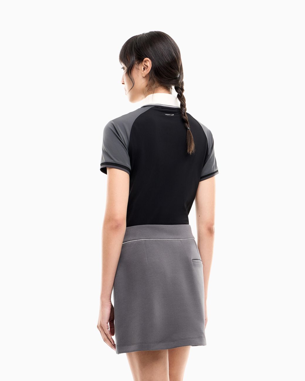 EA7 Gray Skirt Golf Pro Regular Fit Cotton-Blend Jersey