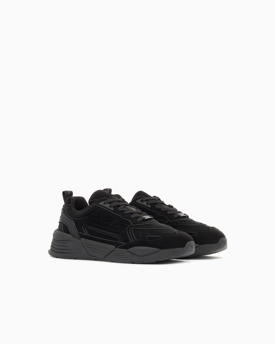 EA7 Black Sneakers Ace Runner Special With Rubber Soles