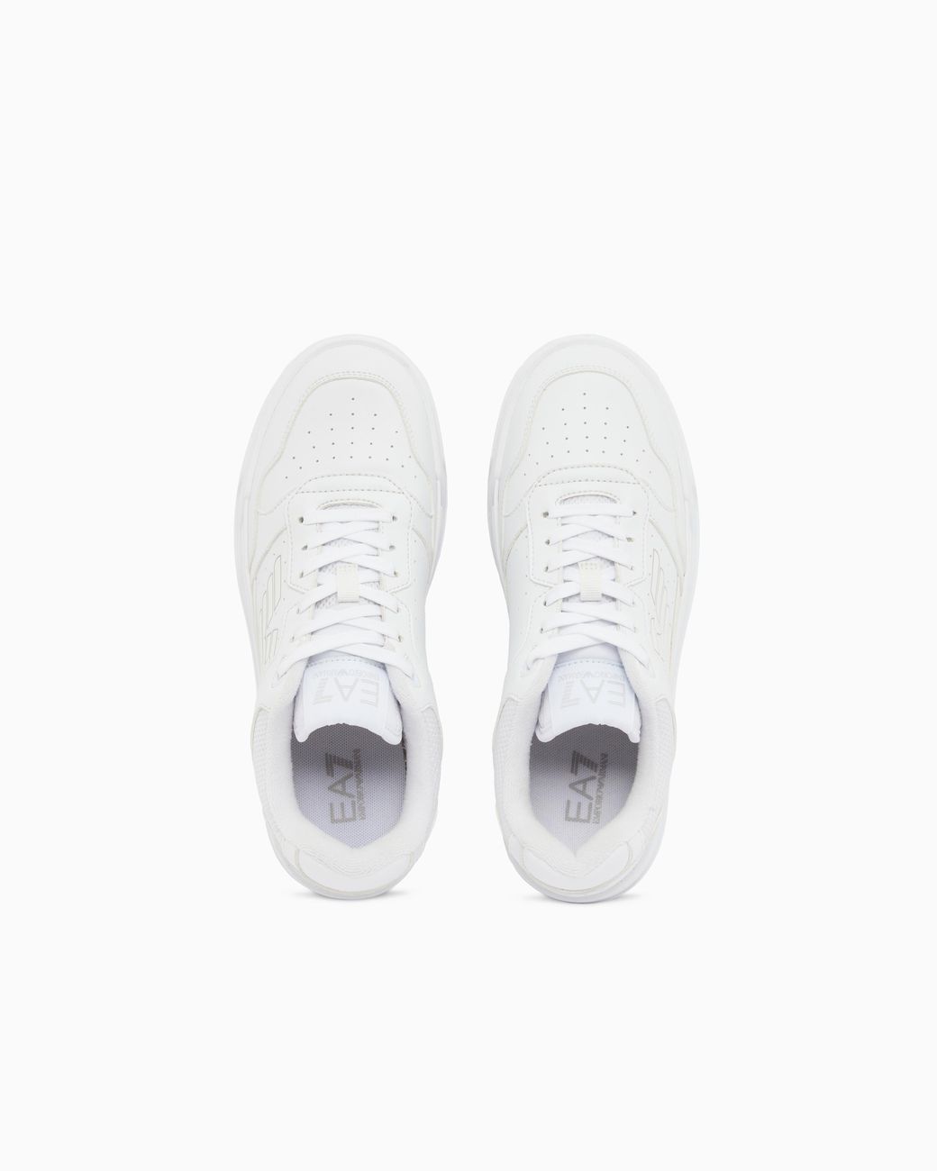 EA7 White Sneakers Mesh And Rubber Sole