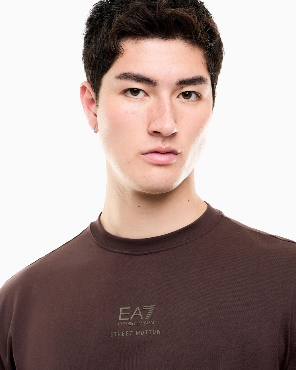 EA7 Brown Regular Fit T-Shirt Graphic Series for men