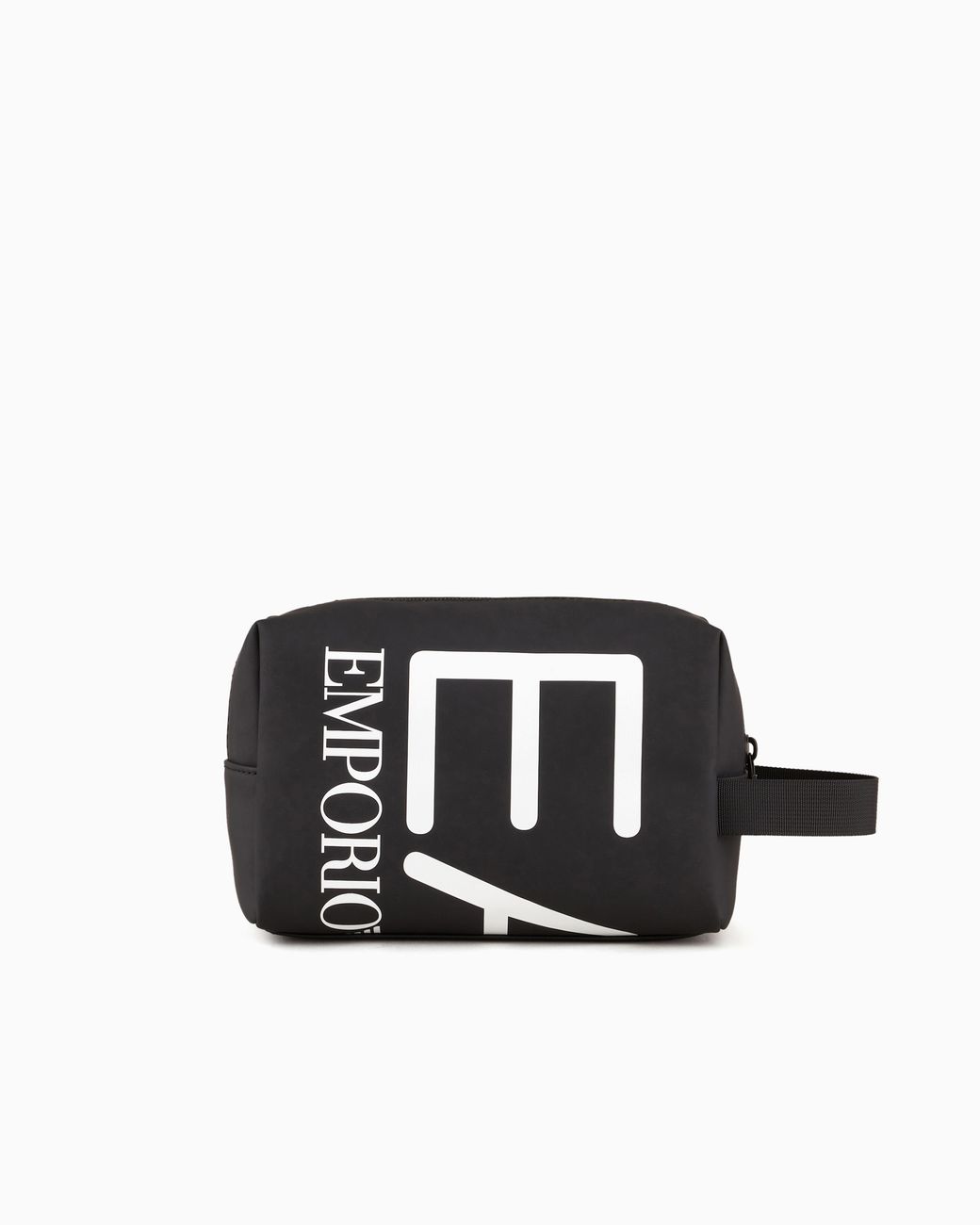 EA7 Black Weekend Bag With Zip And Rubberized Finish Logo Series