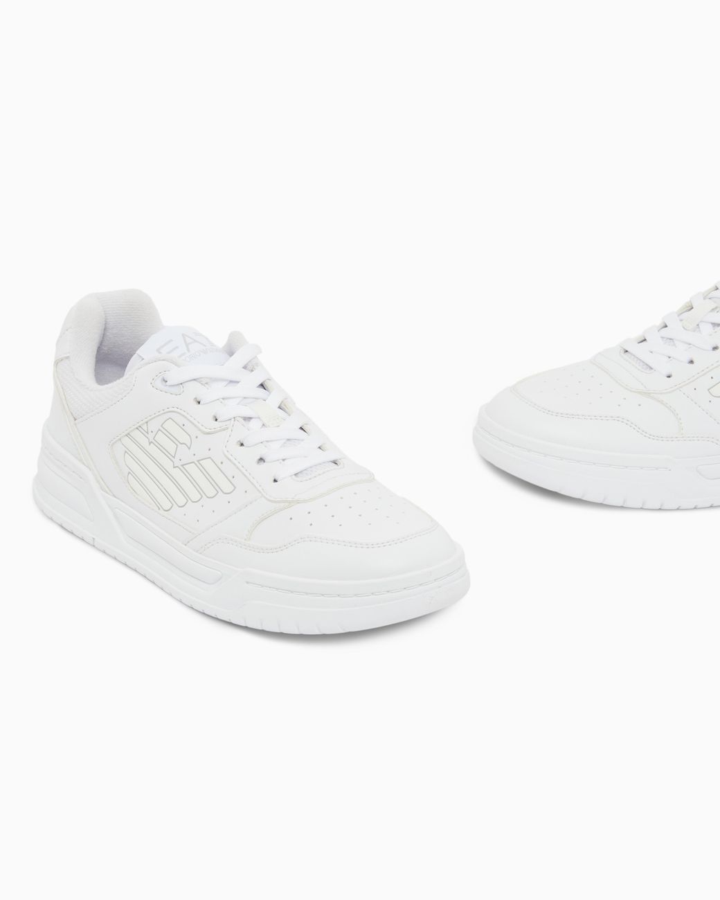 EA7 White Sneakers Mesh And Rubber Sole