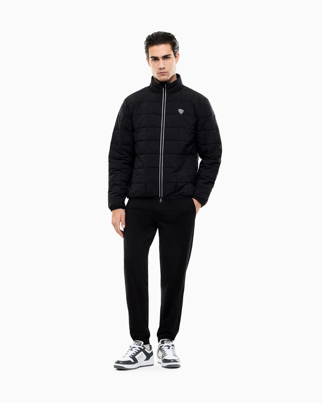 EA7 Blue Premium Shield Technical-Fabric Jacket for men