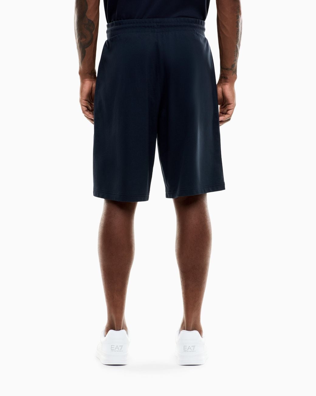 EA7 Blue Armani Olimpia Milano Pure Cotton Bermuda Shorts for men