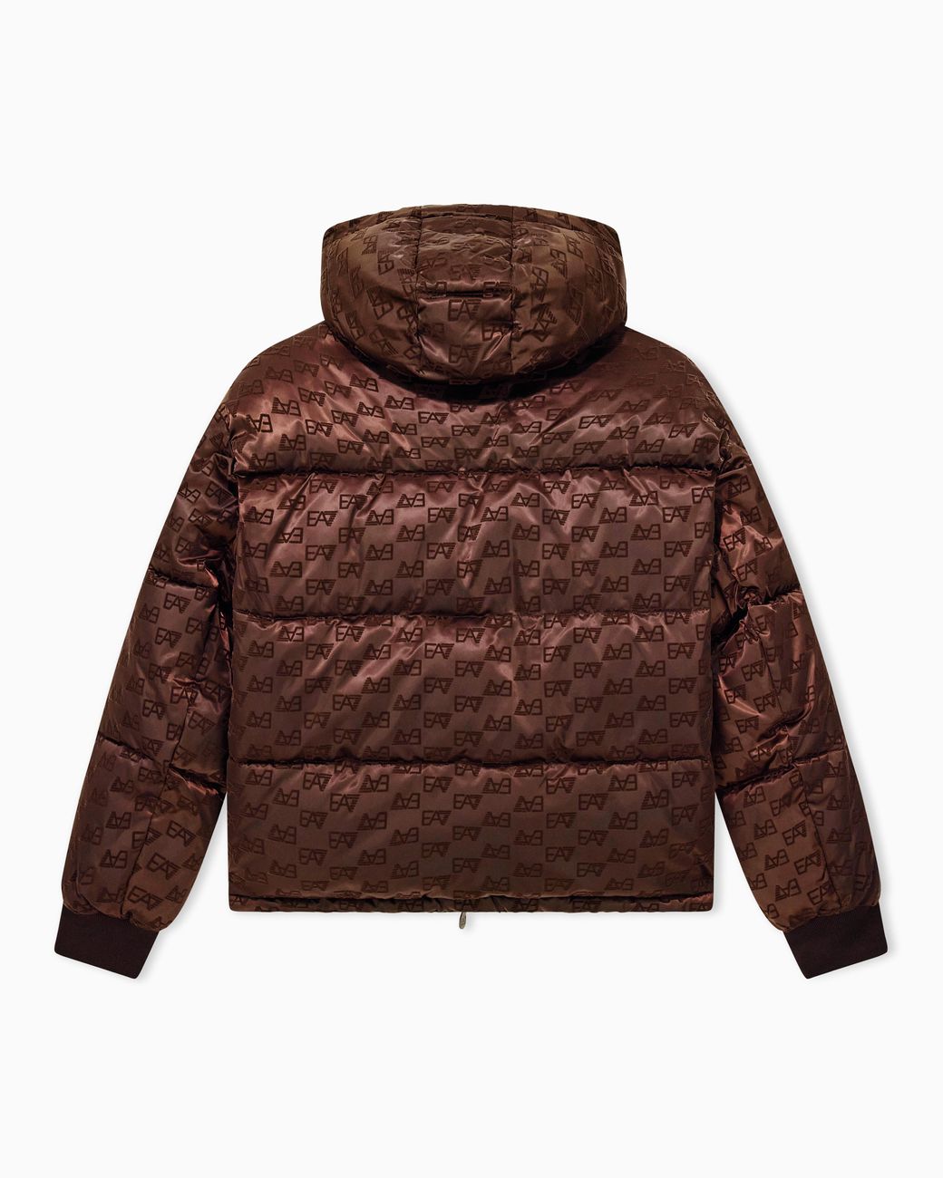 EA7 Brown Bomber Jacket Oversized With Extra Padding And Monogram