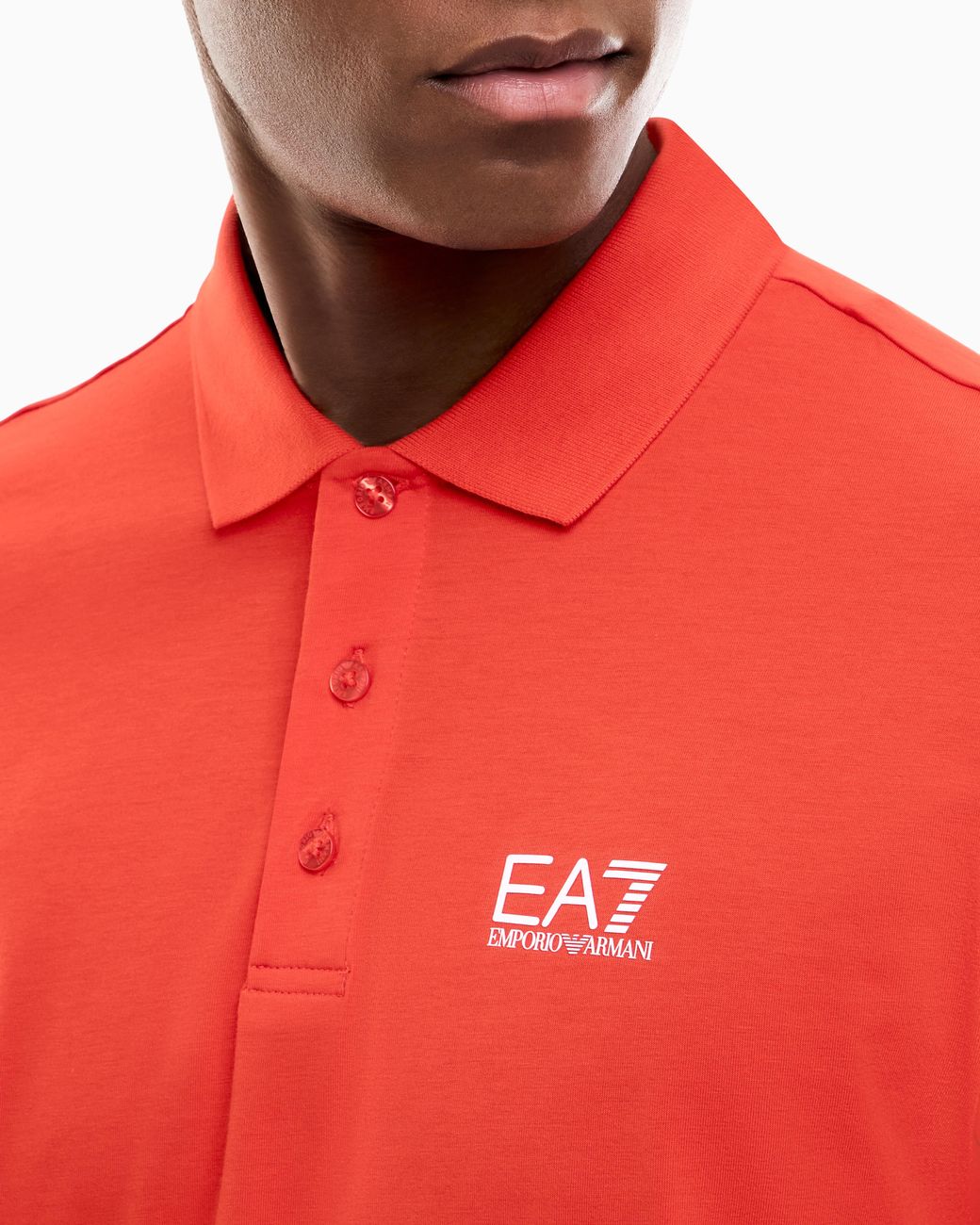 EA7 Red Stretch Polo for men