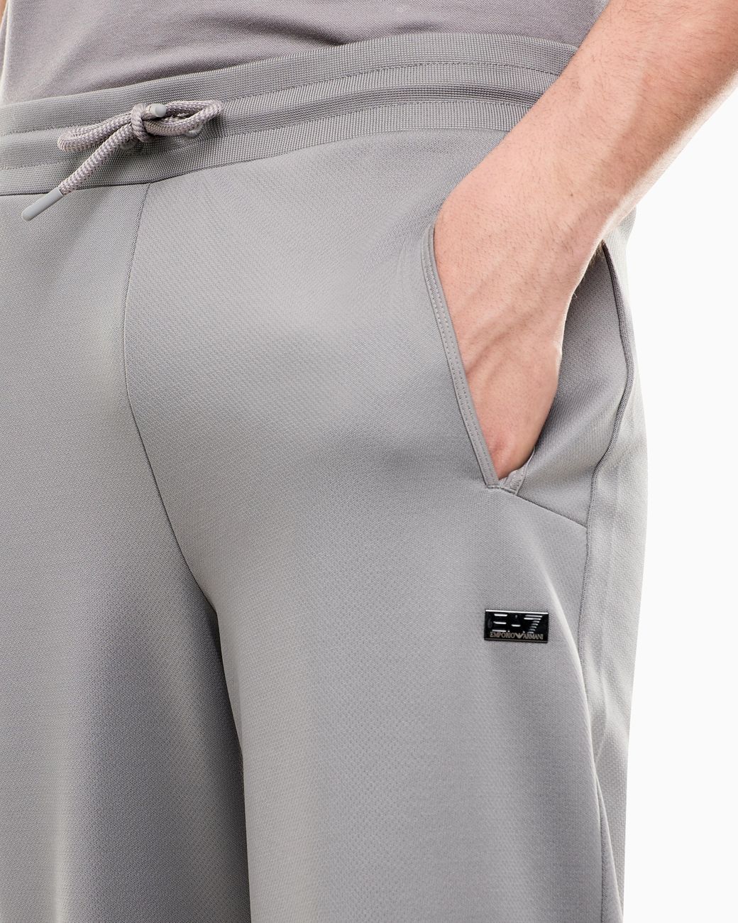 EA7 Gray Slim-Fit Trousers Lux Identity for men