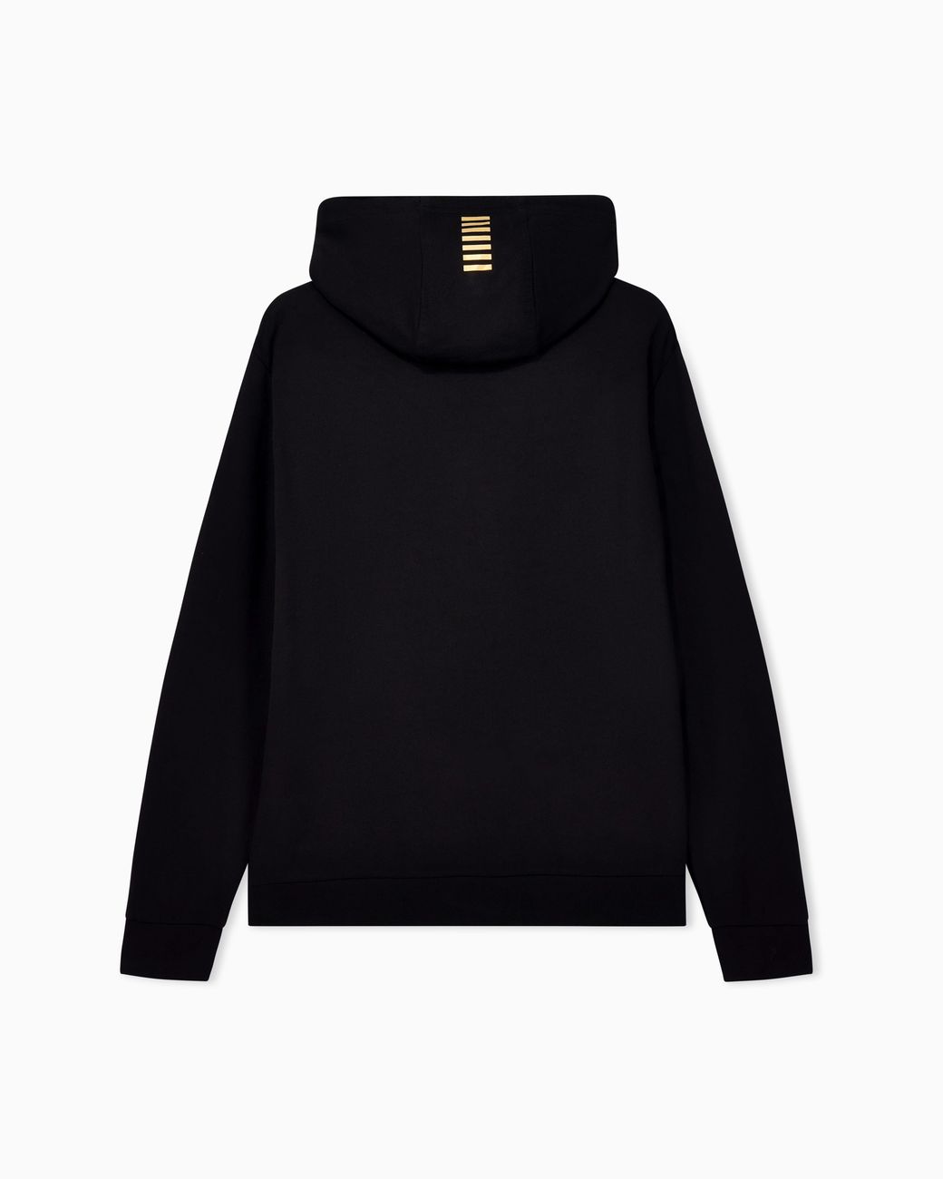 EA7 Black Cotton Pullover Hooded Sweatshirt From Core Identity for men
