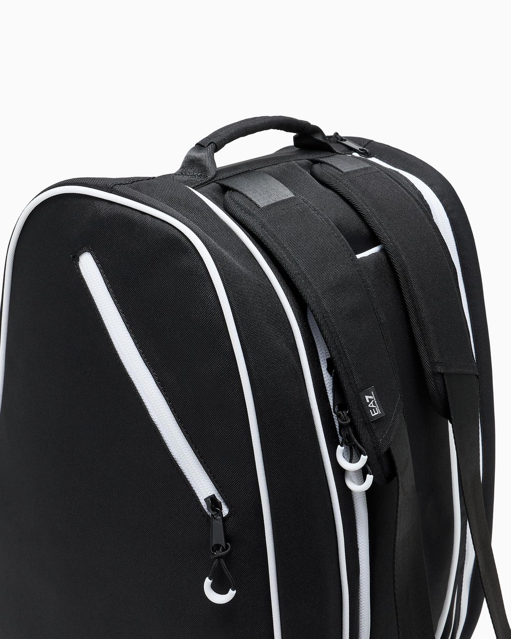 EA7 Black Water-Resistant Backpack With A Shoe Compartment Padel Bag