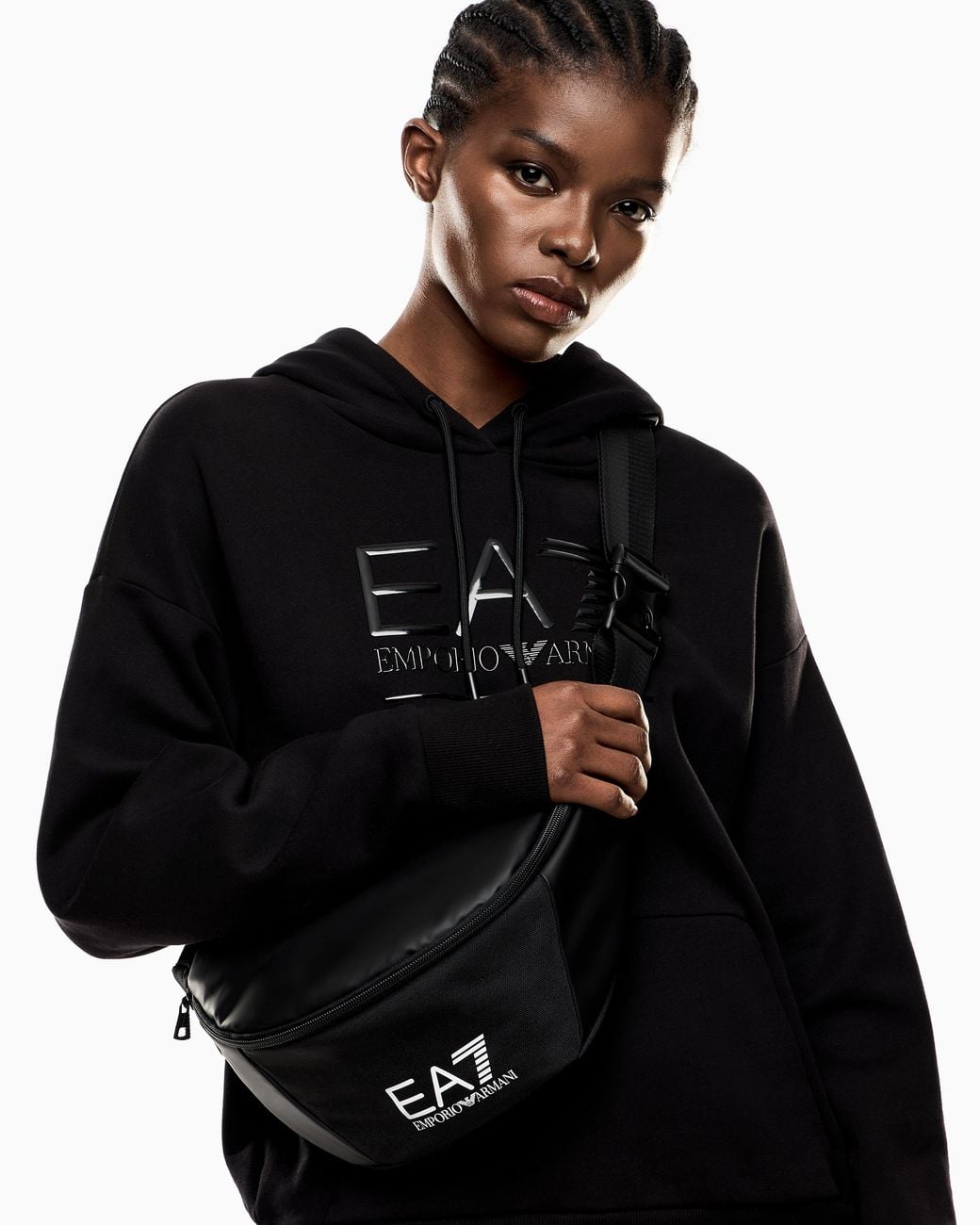 EA7 Black Belt Bag