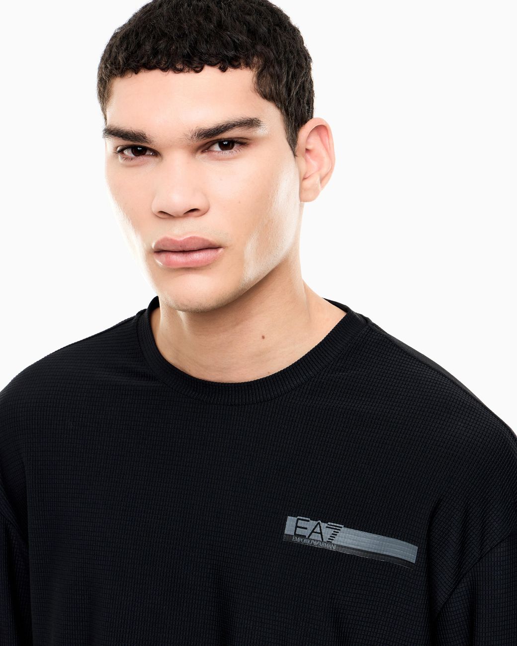 EA7 Blue Oversized T-Shirt Urban Utility With Long Sleeves for men