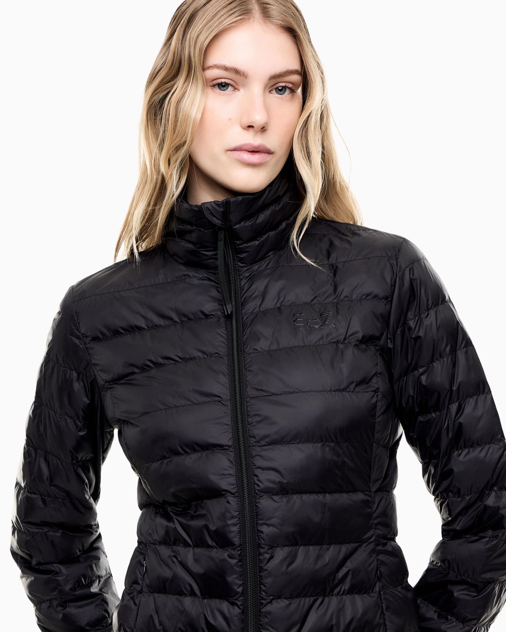 EA7 Blue Trench Two-In-One Jacket Regular Fit With Inner Padding