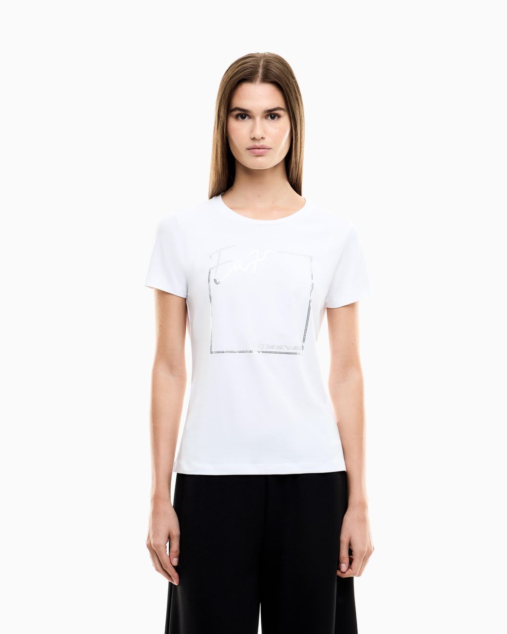 EA7 White Slim Fit T-Shirt Logo Series