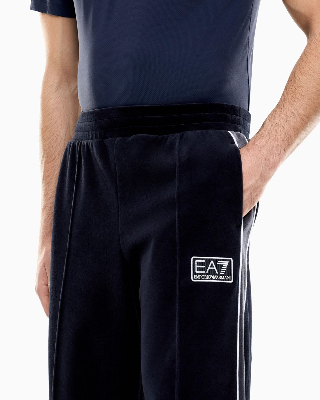 EA7 Blue Regular Fit Trousers Tennis Club for men