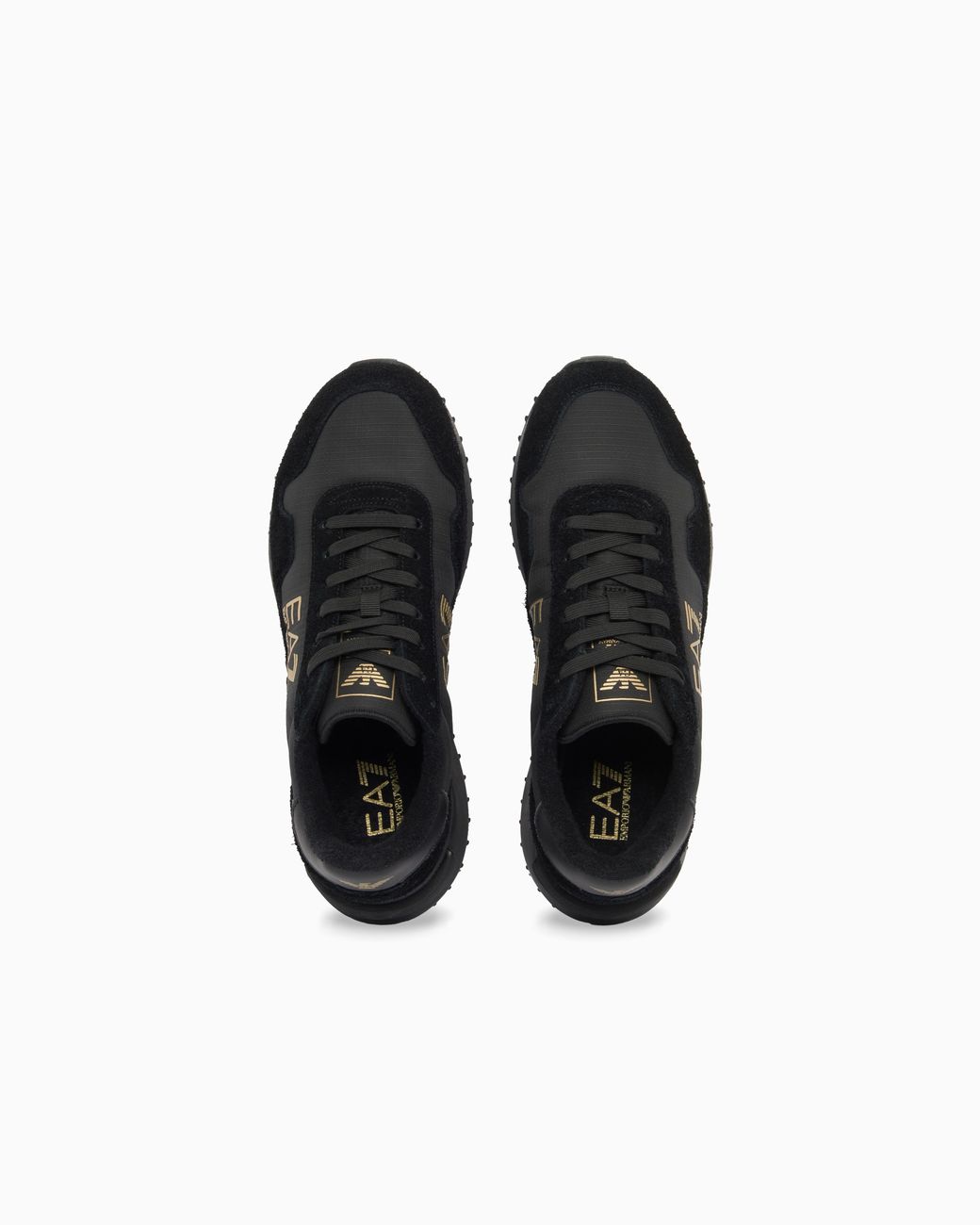 EA7 Black Fabric Sneaker With Suede Inserts Vintage Running