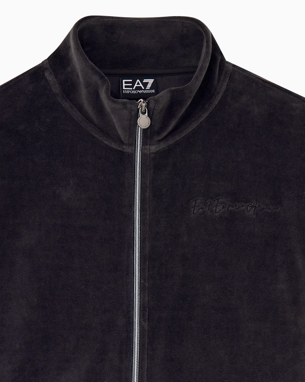 EA7 Blue Sweatshirt Athletic Velour Regular Fit Jersey