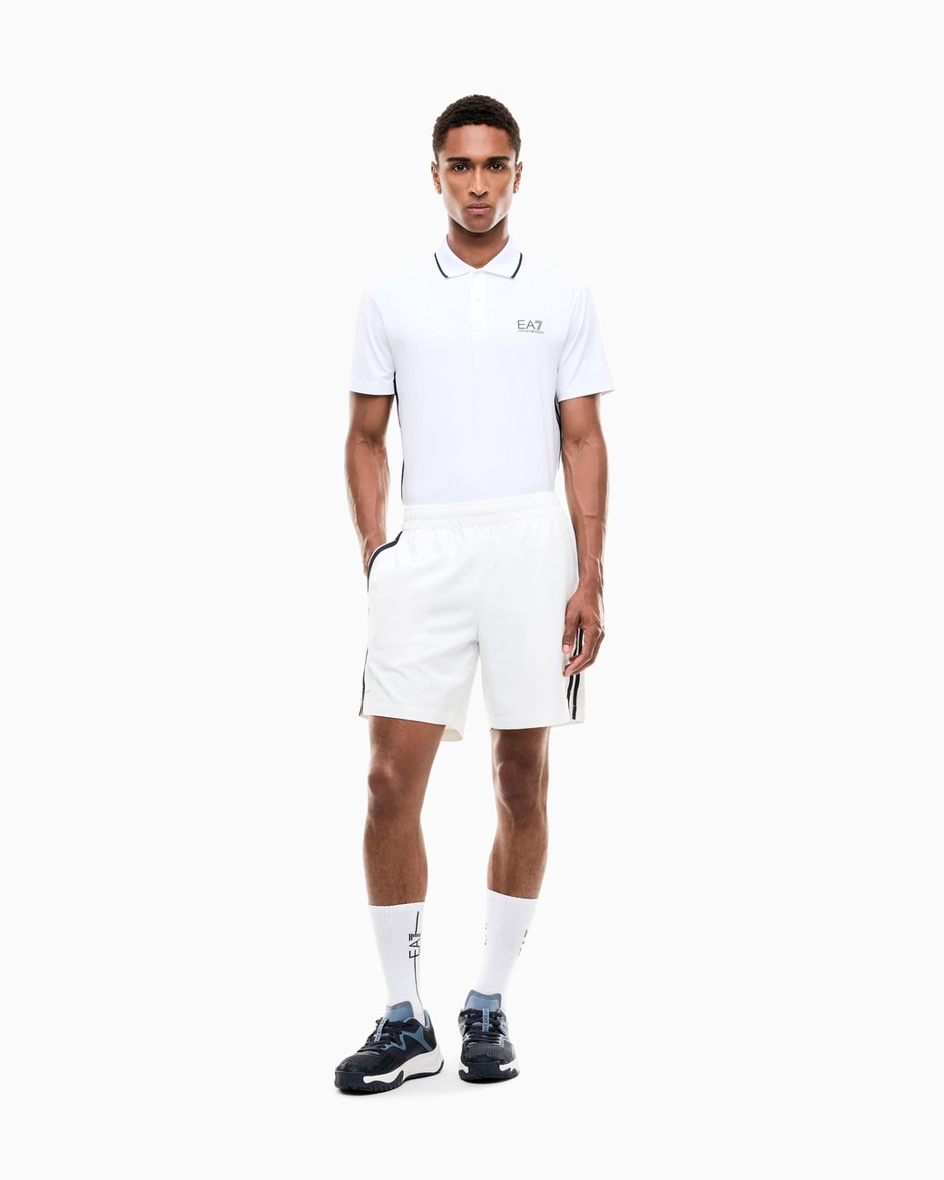 EA7 White Polo Shirt Tennis Pro Regular Fit With Ventus7 Technology for men