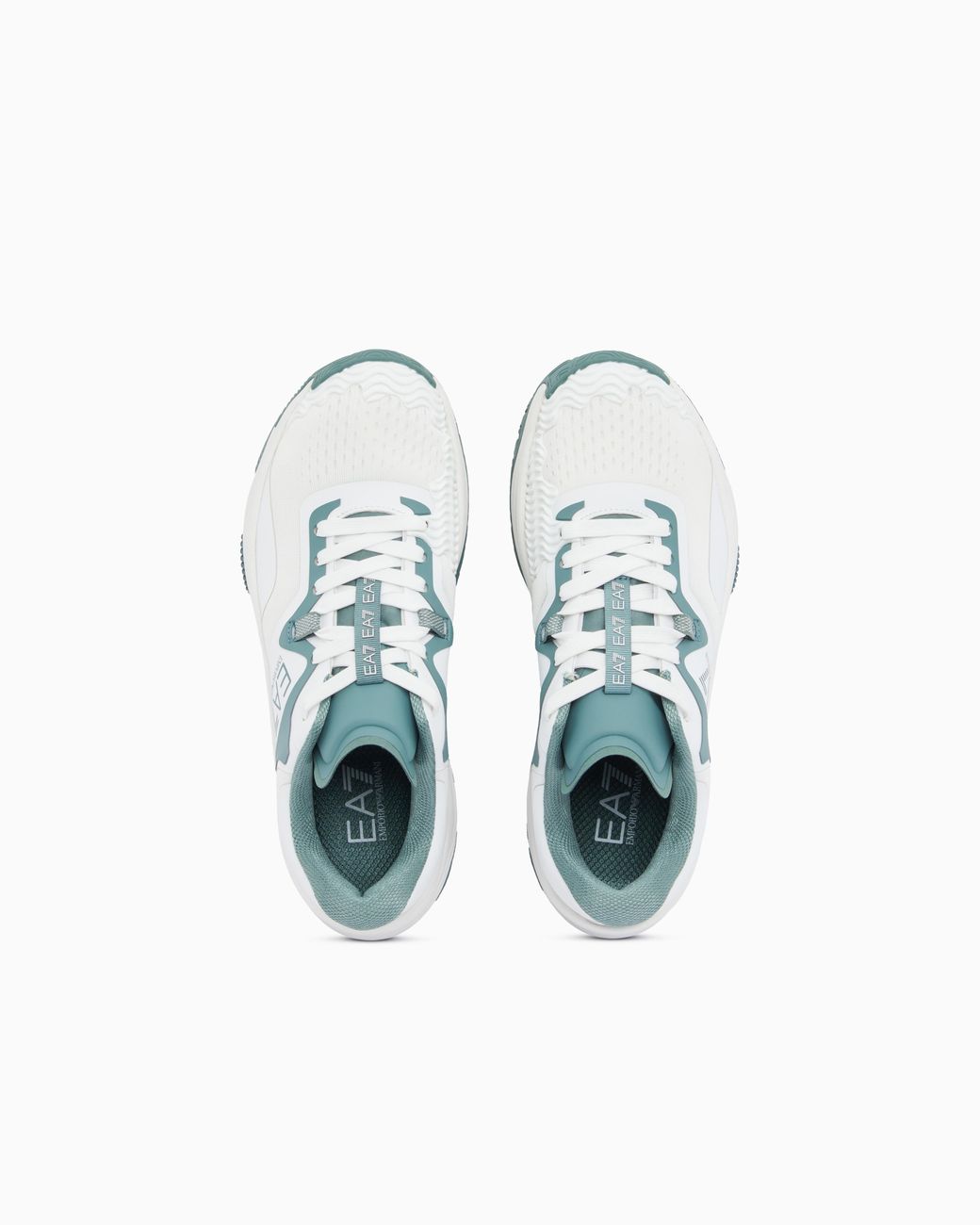 EA7 White Sneaker Aus Hartem Material Mit Schnürung New Padel