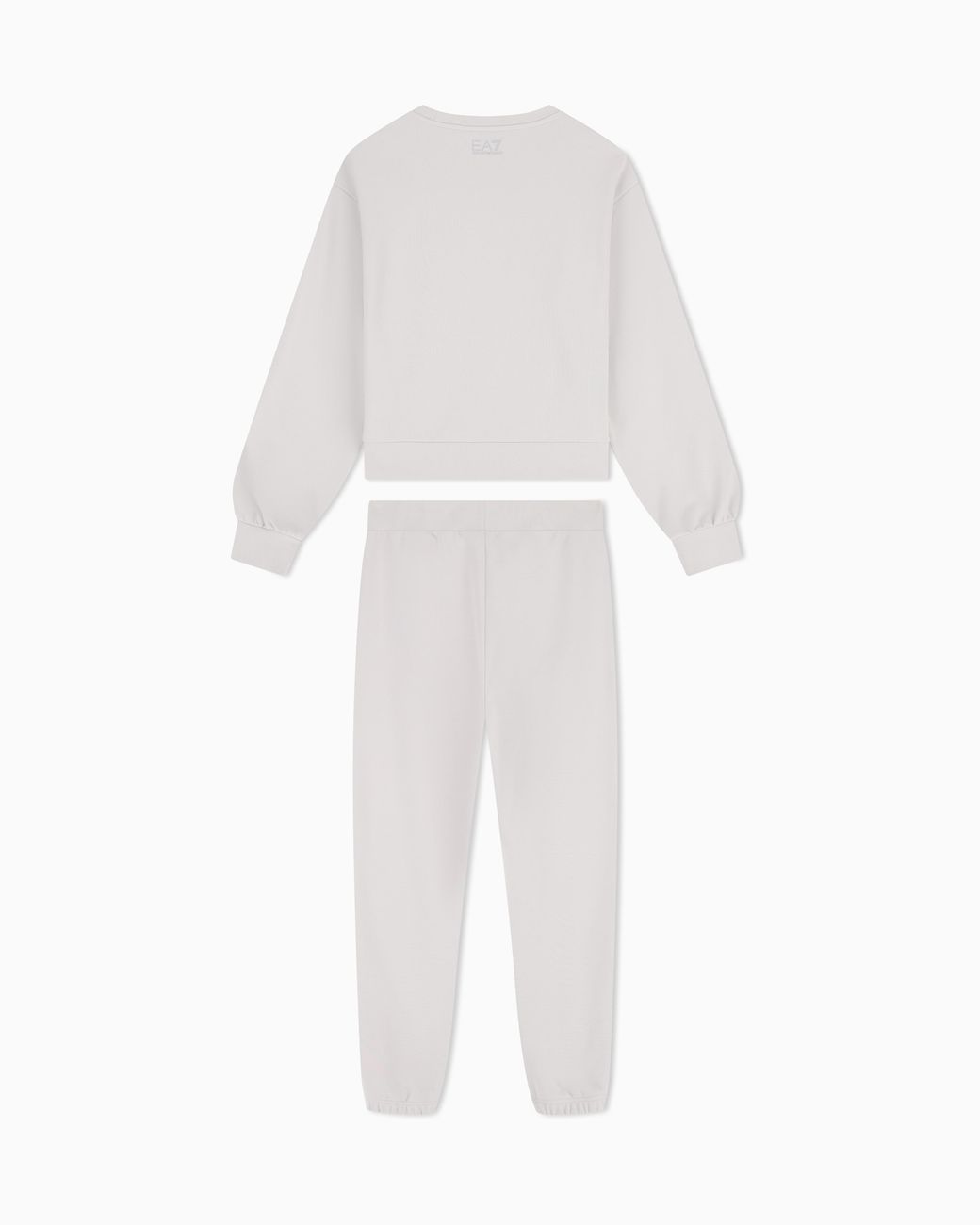 EA7 White Tracksuit Regular Fit Cotton Jersey With Studs