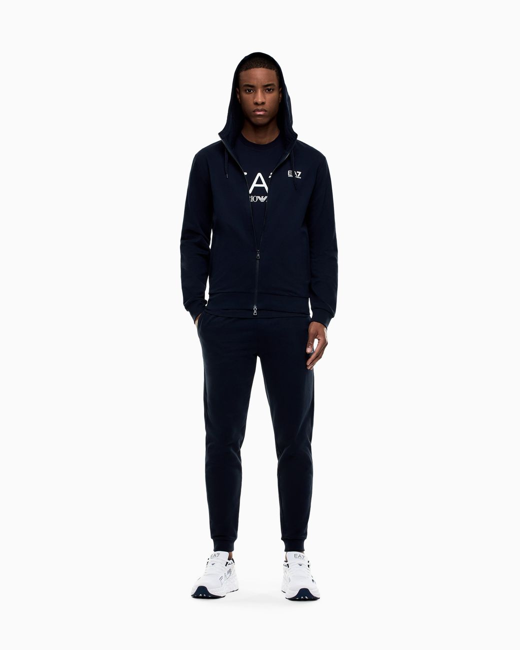 EA7 Blue Slim-Fit T-Shirt Core Identity for men