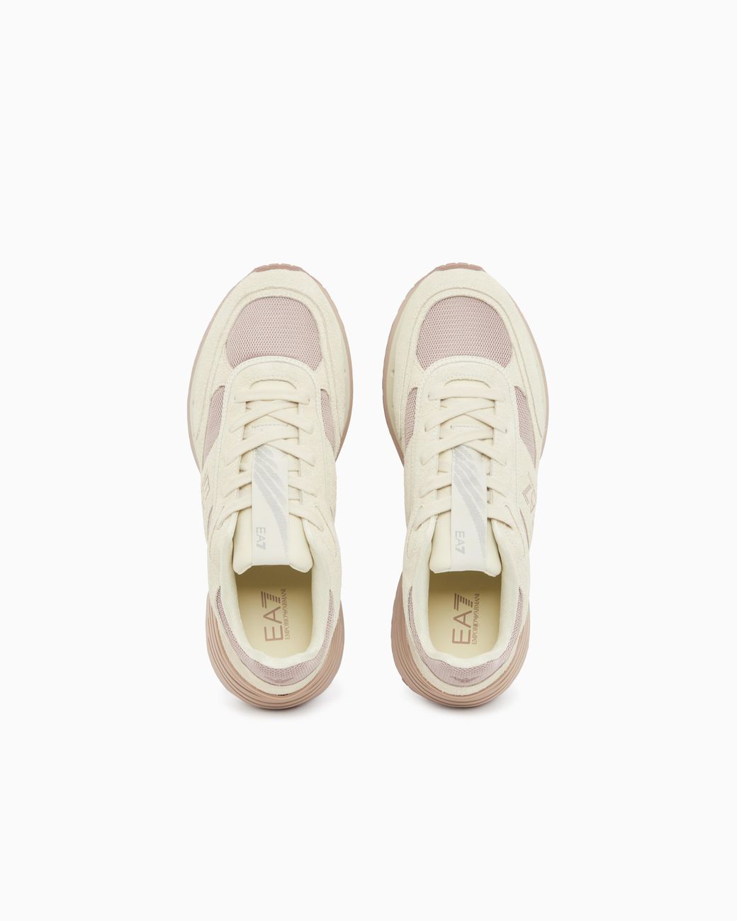 EA7 White Otg And Tech Suede And Mesh Sneakers