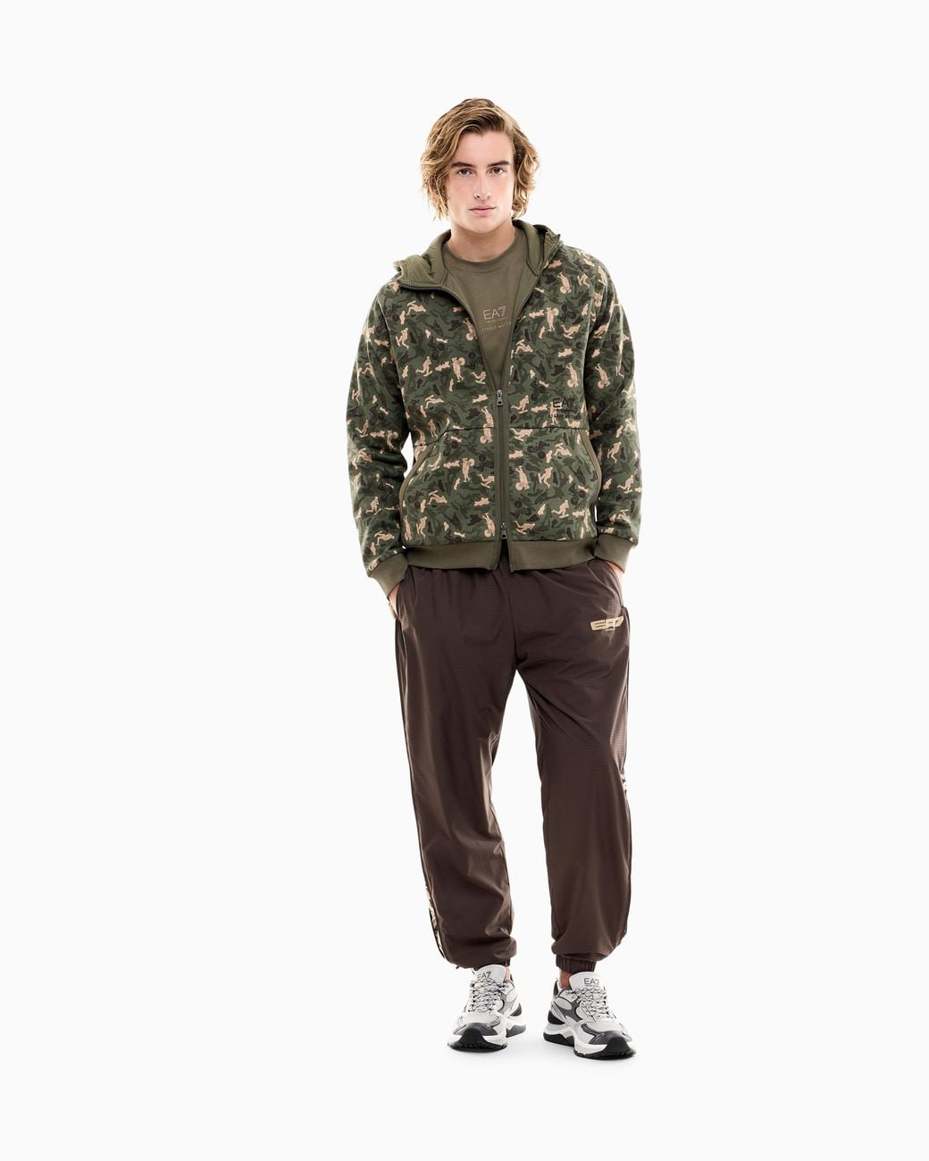 EA7 Green Full-Zip Hoodie Graphic Series for men