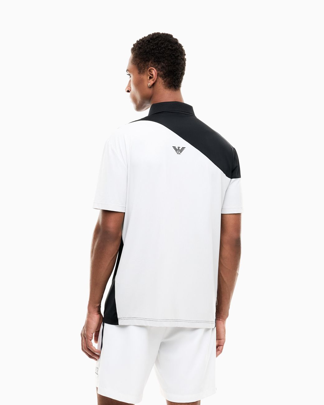 EA7 Black Polo Shirt Tennis Pro Block Jersey Regular Fit for men