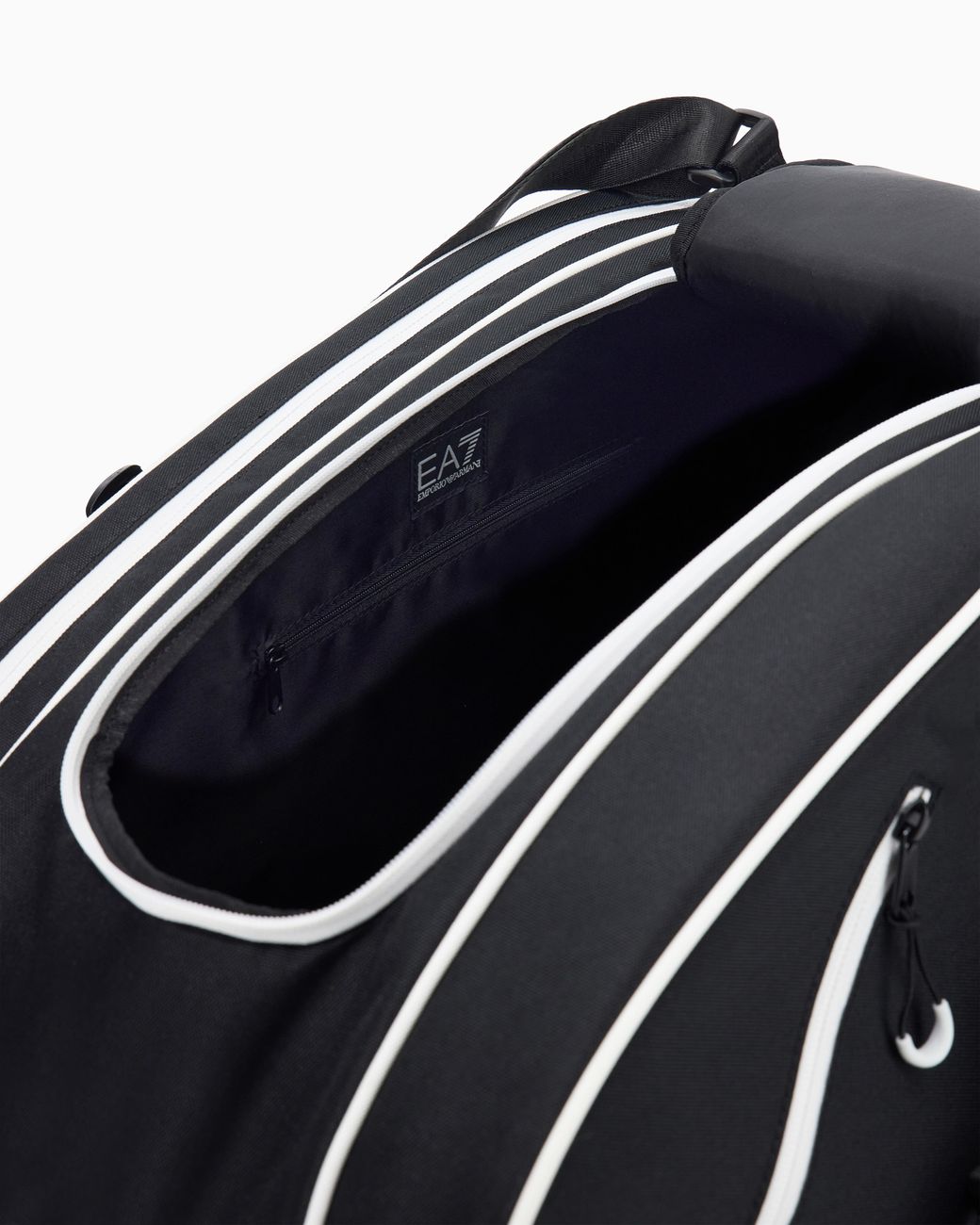 EA7 Black Padel Gym Bag With Lining And Outer Coating