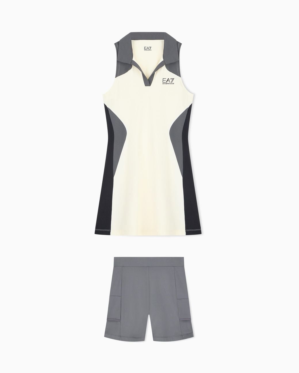 EA7 Blue Polo Pique Dress Tennis Pro Slim Fit Stretch Jersey