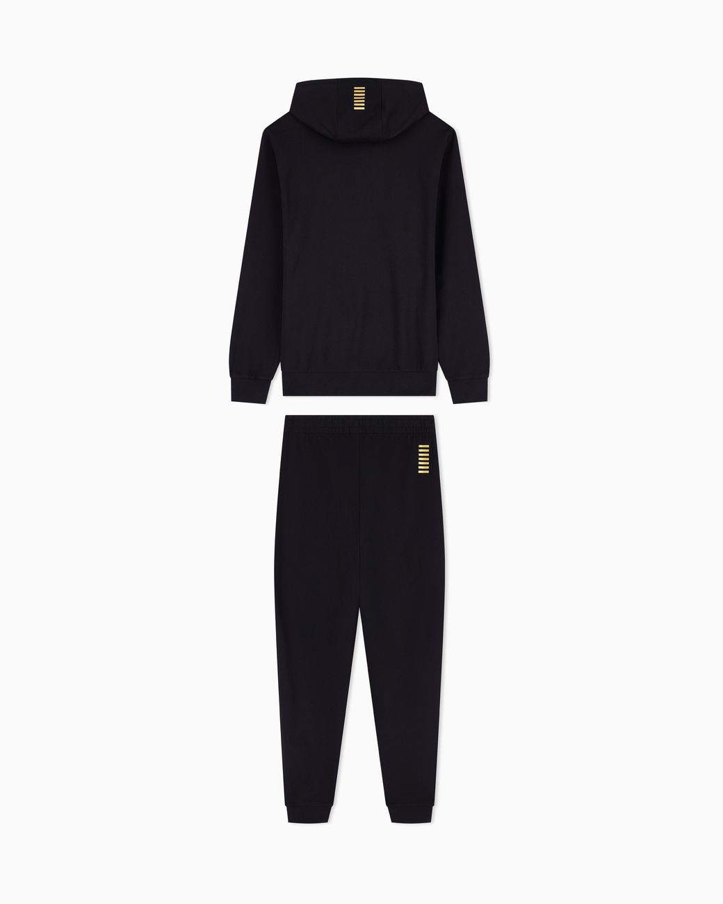 EA7 Black Cotton Business Suit With Hoodie And Joggers Core Identity for men