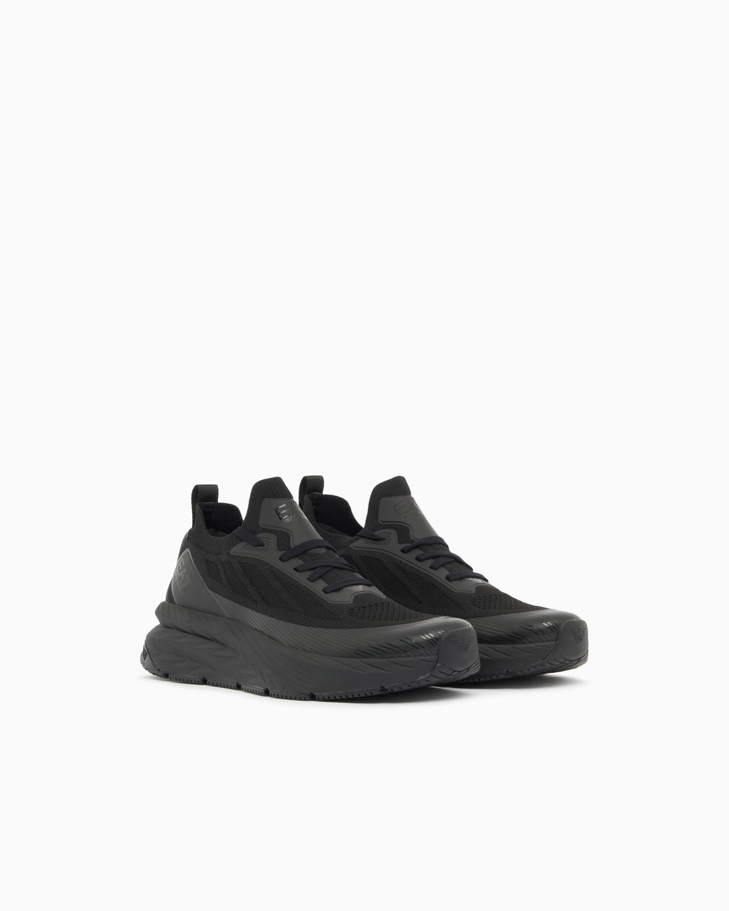 EA7 Black Crusher Sonic Knit Sneakers