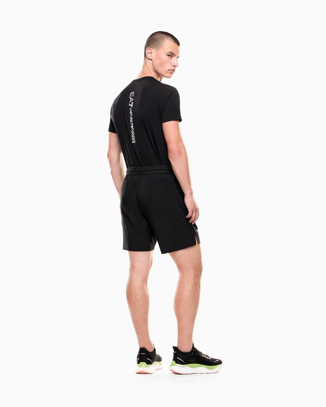EA7 Black Ventus T-Shirt And Shorts Set for men