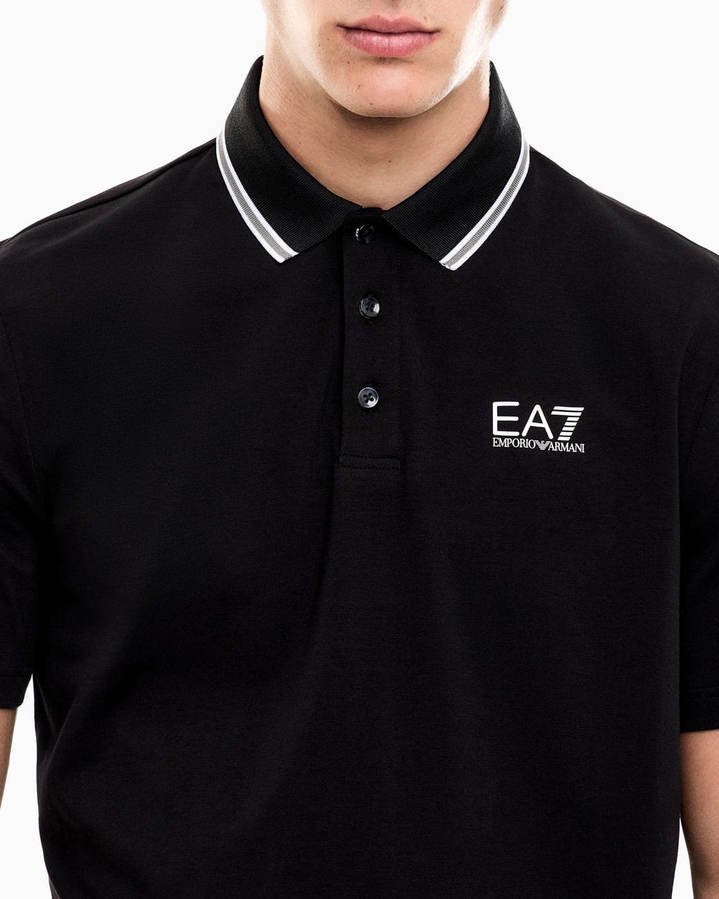 EA7 Black Regular Fit Polo Shirt Tennis Club for men