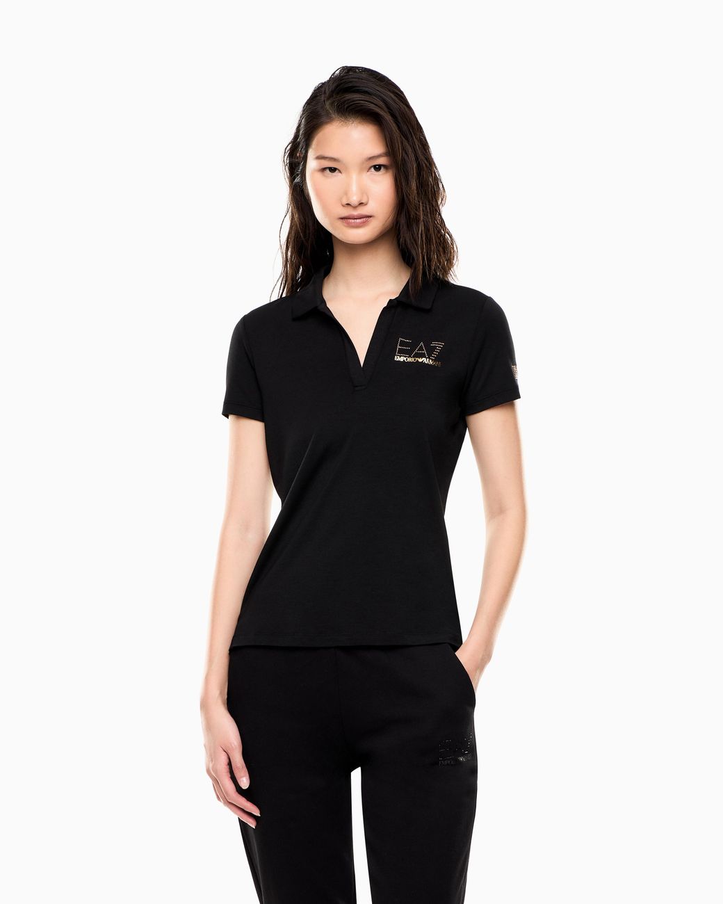 EA7 Black Evolution Short-Sleeved Polo Shirt