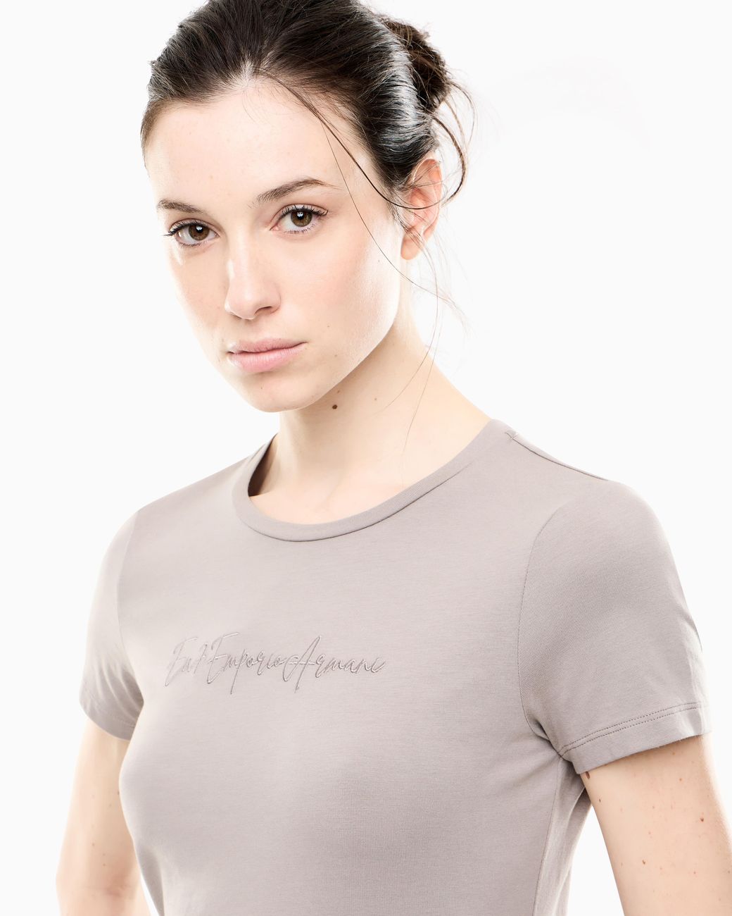 EA7 Gray Slim-Fit T-Shirt Athletic Velour