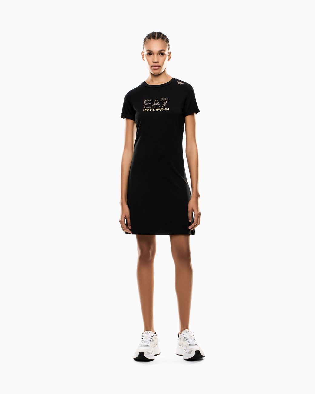 EA7 Black Short-Sleeve Dress Evolution