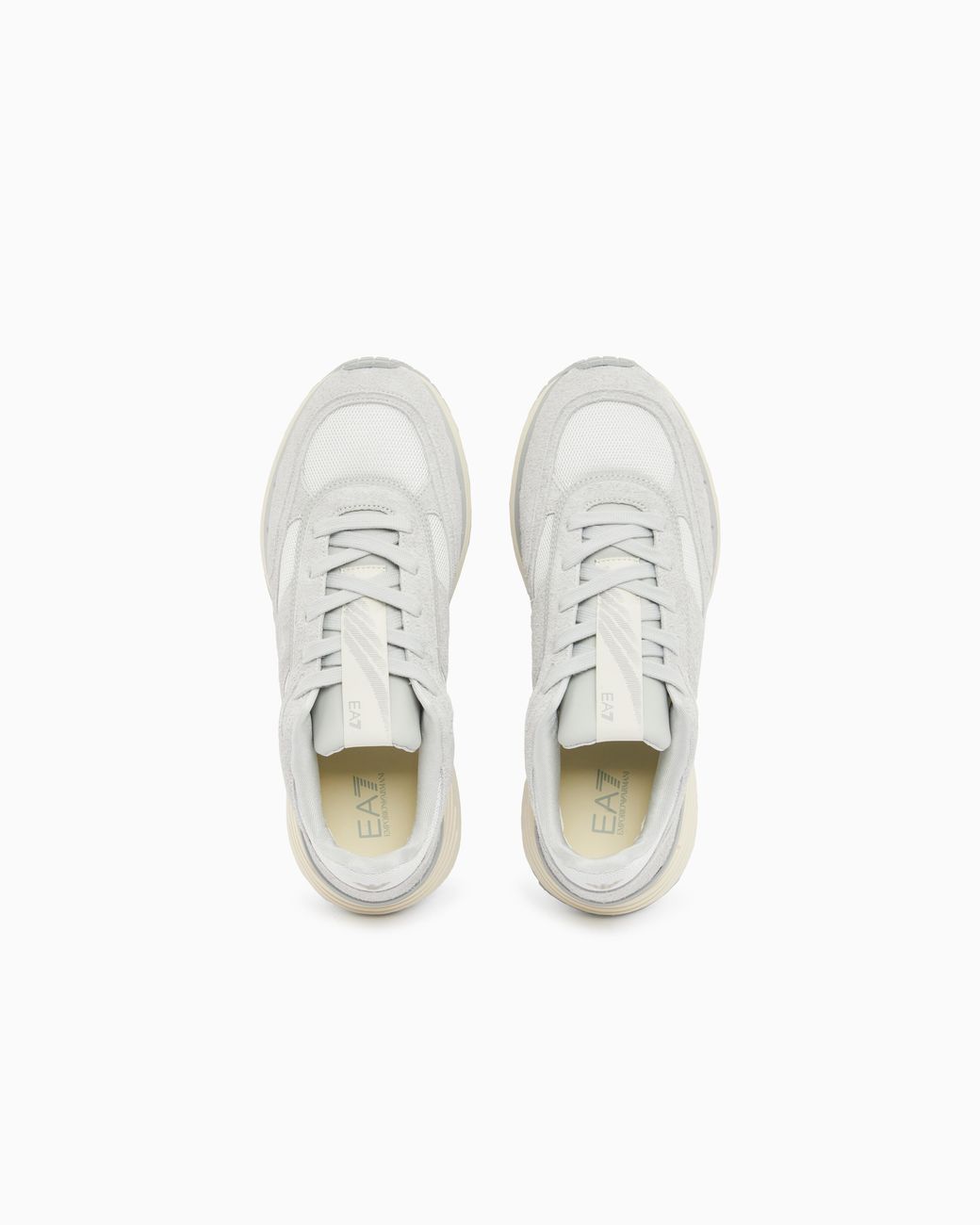EA7 White Otg And Tech Suede And Mesh Sneakers
