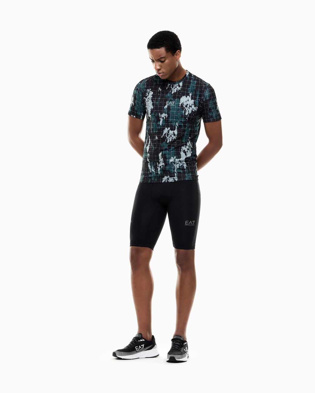 EA7 Blue Slim-Fit Cyclist Shorts Vigor 7 for men