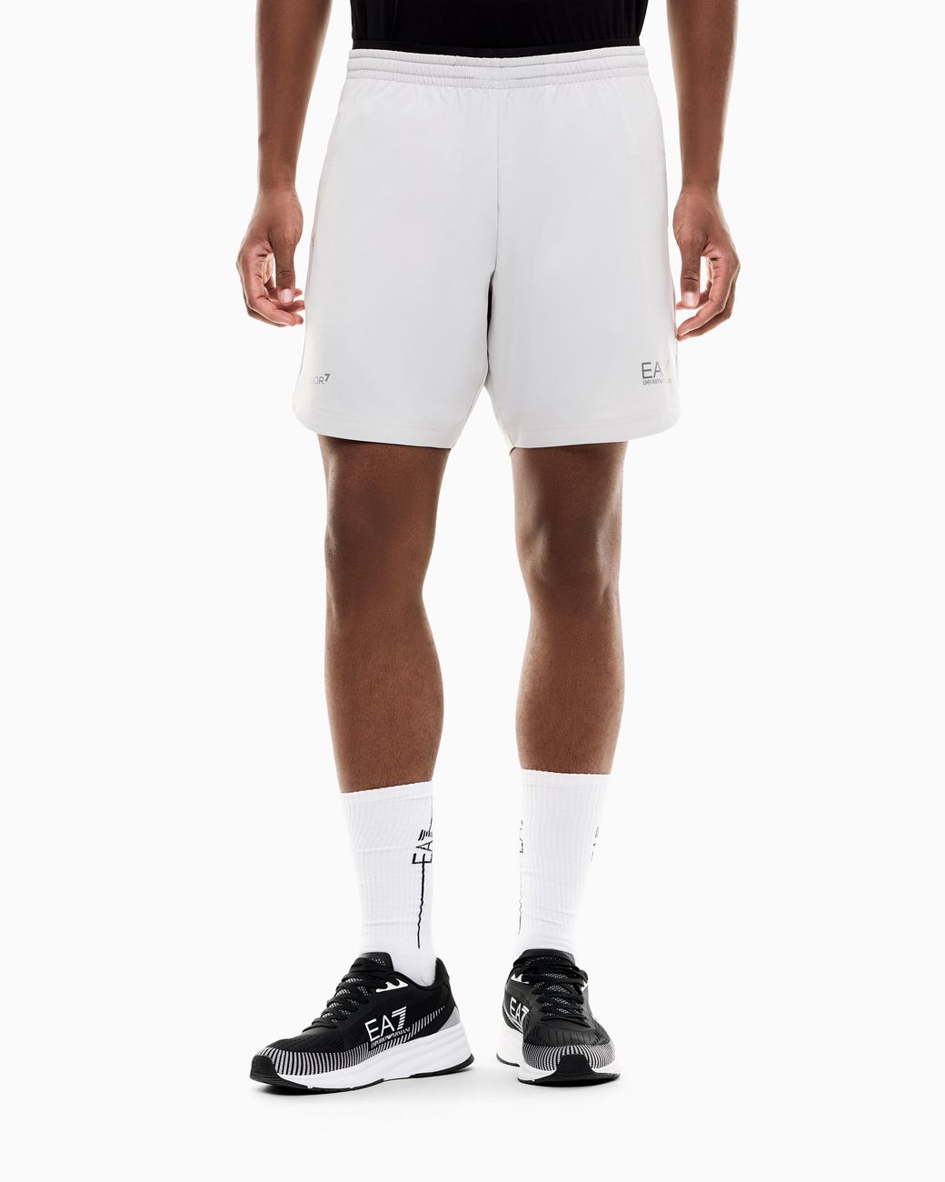 EA7 White Shorts Vigor 7 Regular Fit 2-In-1 for men