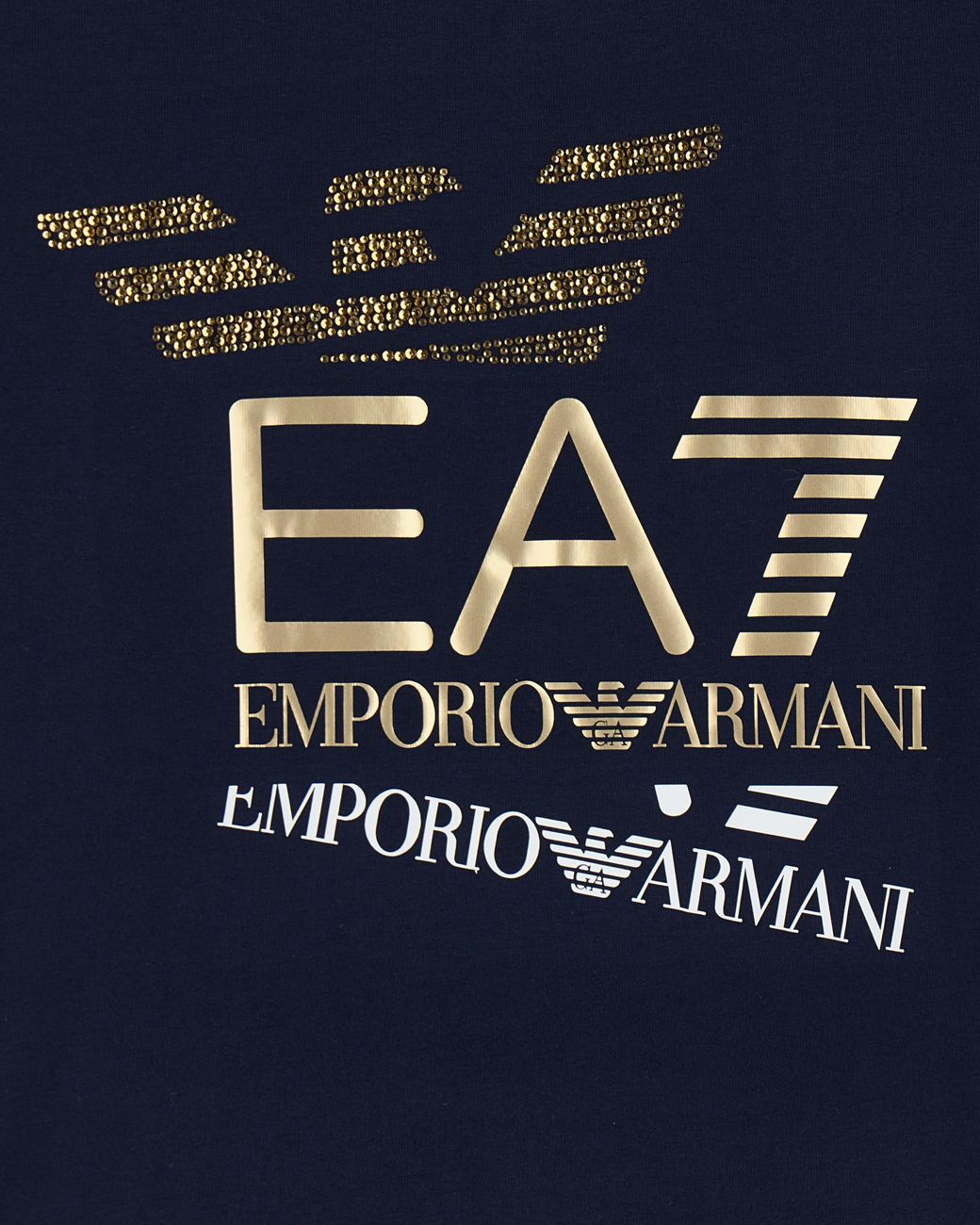 EA7 Blue T-Shirt "Logo Series" Slim Fit Short Sleeve Cotton Jersey