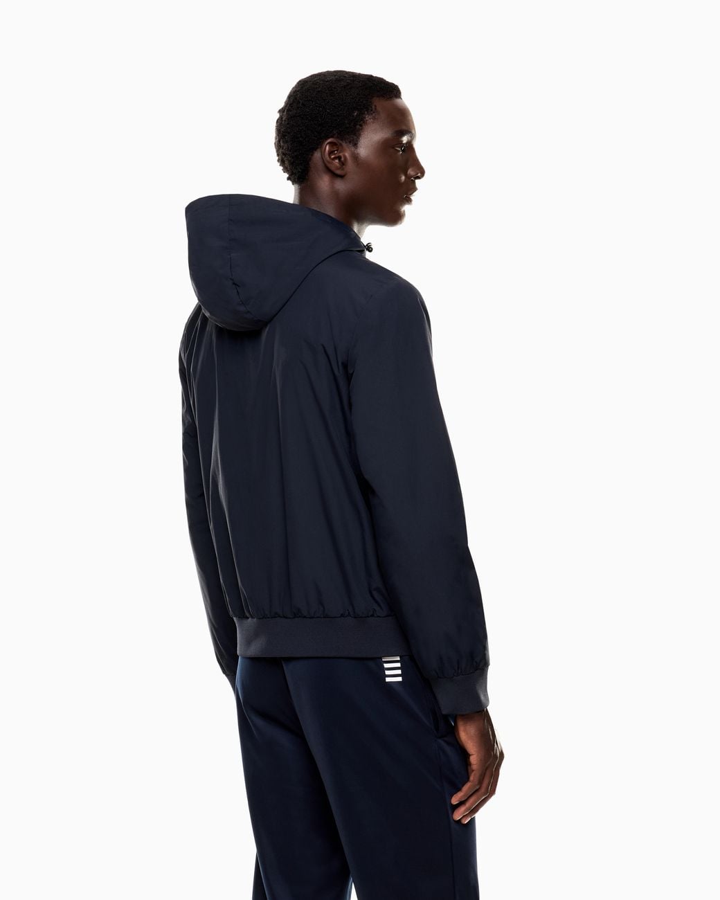 EA7 Blue Core Identity Hooded Bomber for men
