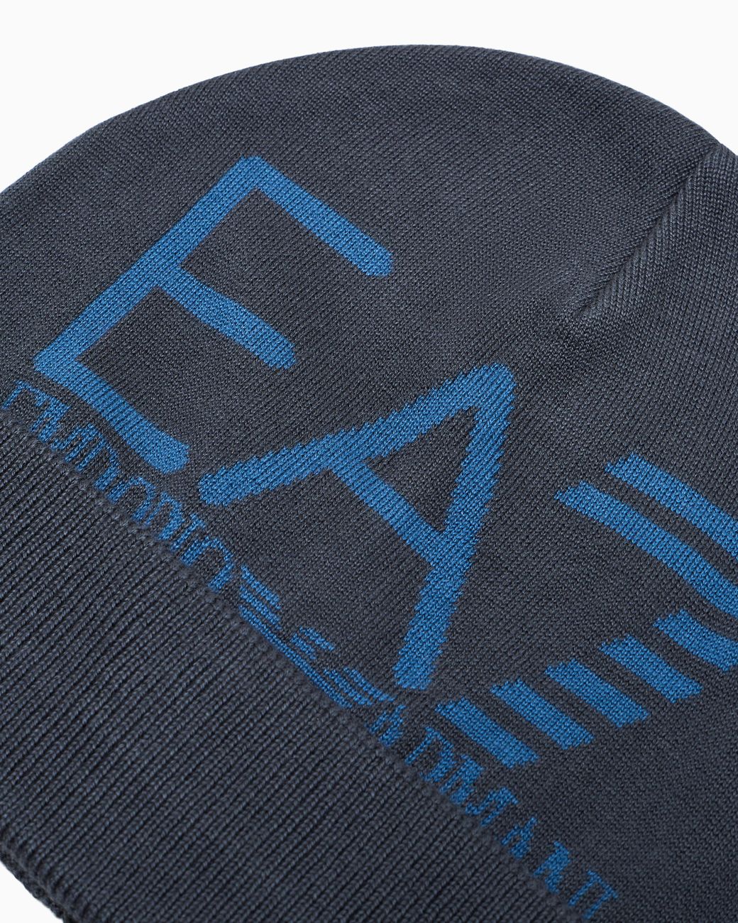 EA7 Blue Beanie Groß Jacquard-Logo Mountain U Visibility Beanie